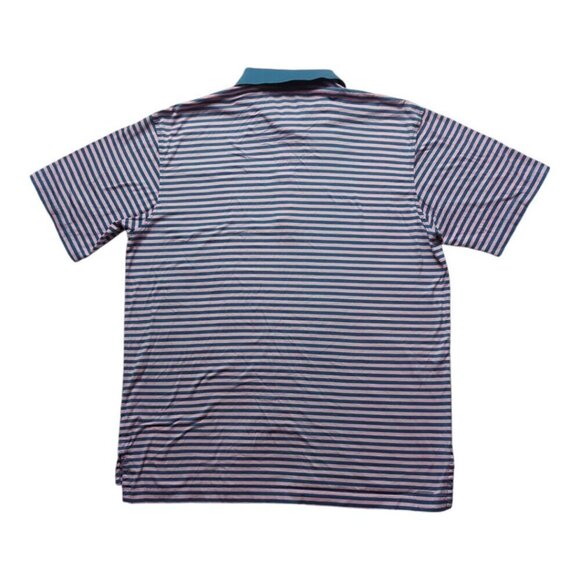 Peter Millar Polo Shirt Men's Size M Pink Striped - Picture 4 of 11